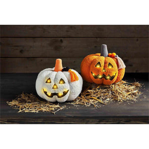 Sherpa Light-Up Pumpkin - Eden Lifestyle