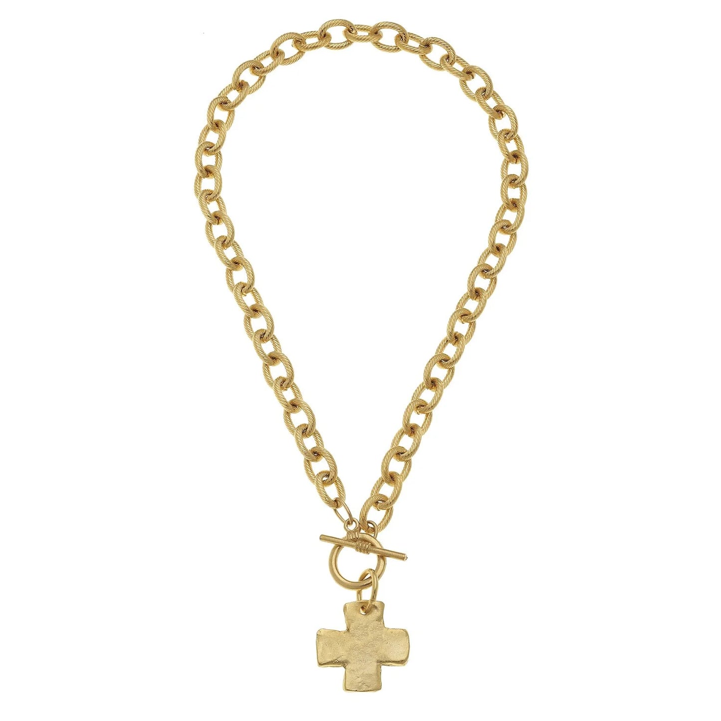 Cross Toggle Necklace Gold - Eden Lifestyle