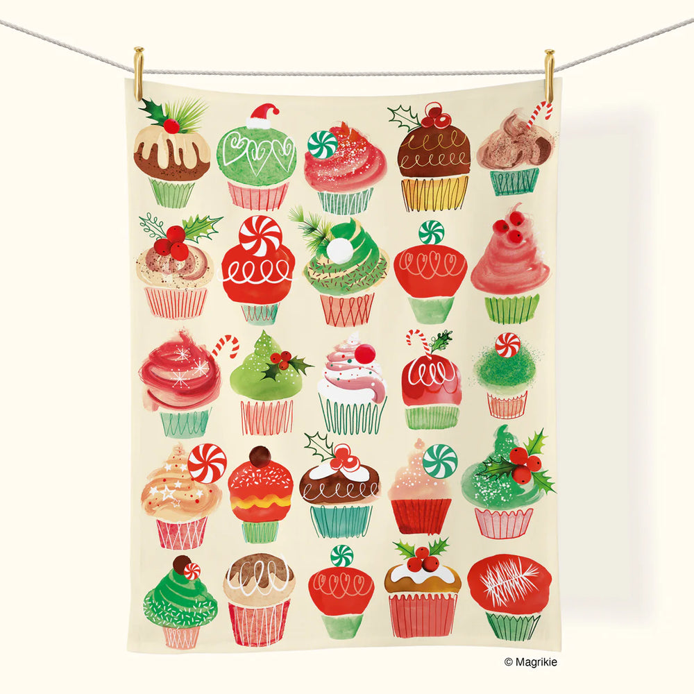 Cupcakes And Candy Holiday Cotton Tea Towel - Eden Lifestyle