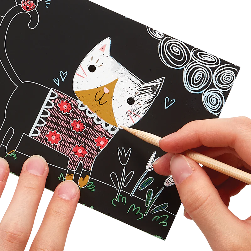 Cutie Cats Scratch and Scribble Mini Scratch Art Kit - Eden Lifestyle