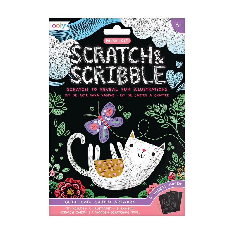 Cutie Cats Scratch and Scribble Mini Scratch Art Kit - Eden Lifestyle