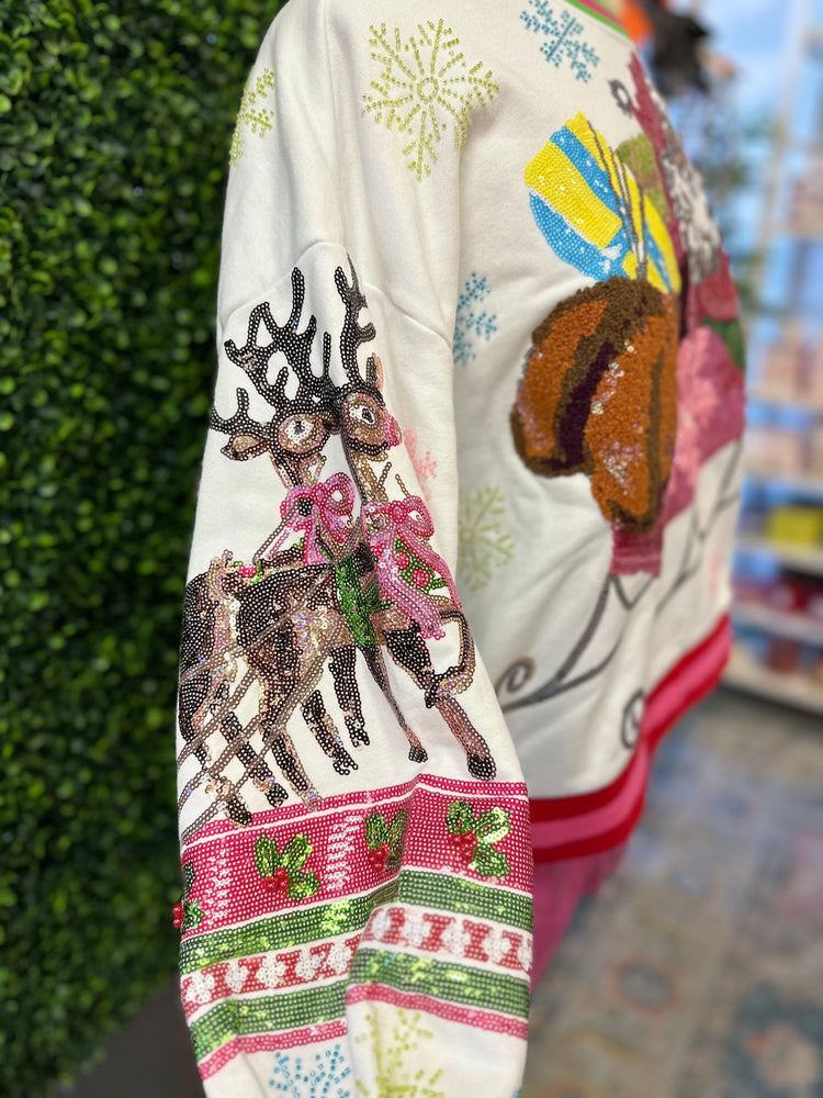 Queen of Sparkles Vintage Santa Sweatshirt - Eden Lifestyle