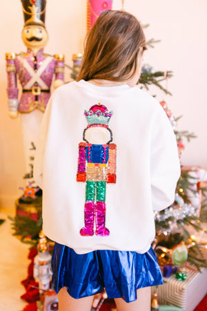 Queen of Sparkles Kids White Nutcracker Sweatshirt - Eden Lifestyle