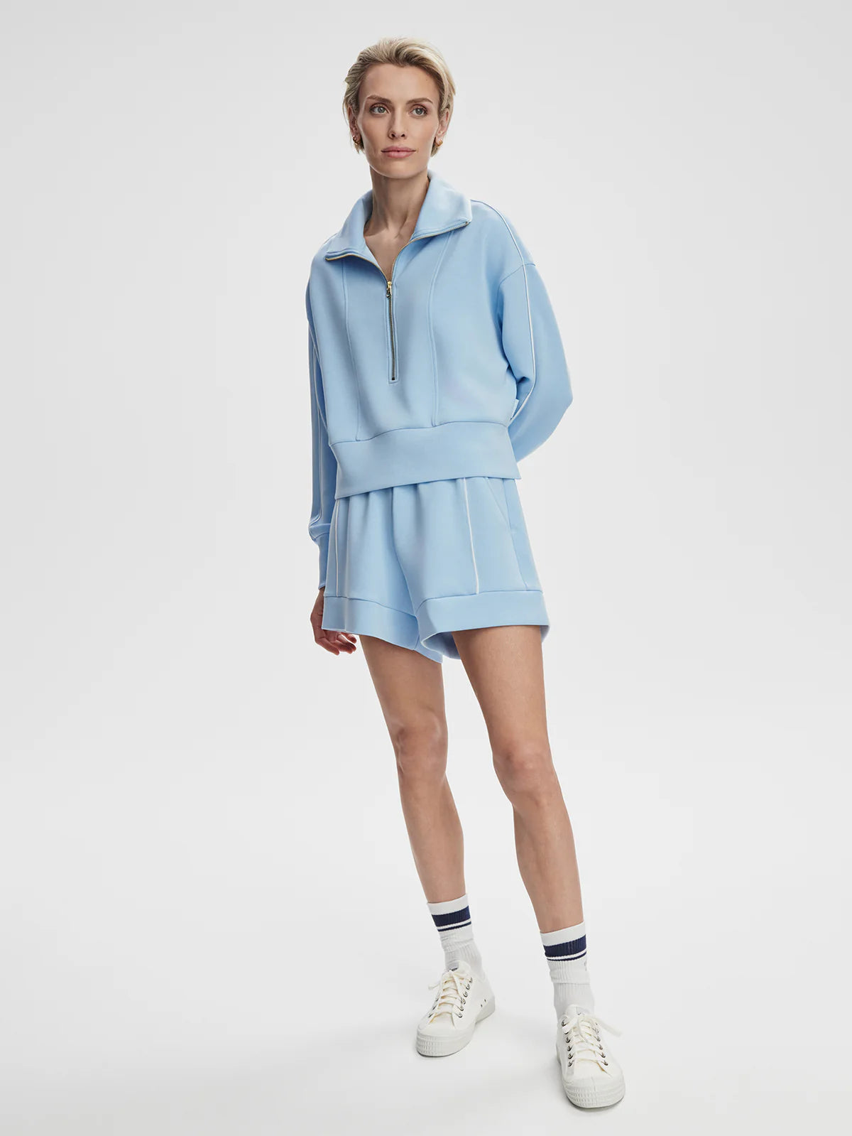 Davenport Half-Zip Sweat Airy Blue - Eden Lifestyle