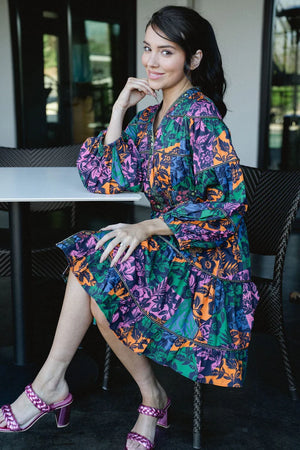 Delaney Colorblock Floral Dress - Eden Lifestyle