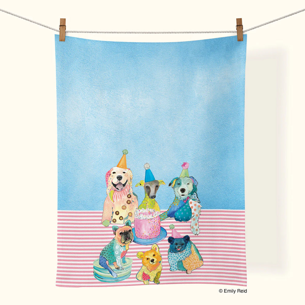 Dog Party Cotton Tea Towel - Eden Lifestyle