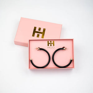 Black Hoo Hoops Earrings - Eden Lifestyle