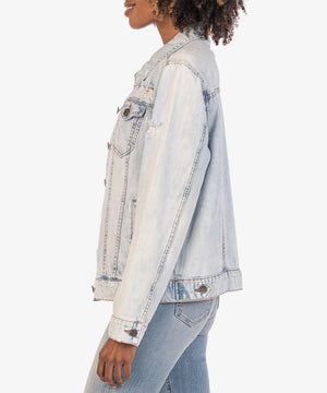 KUT from the Kloth Emma Boyfriend Denim Jacket (Dandy Wash) - Eden Lifestyle