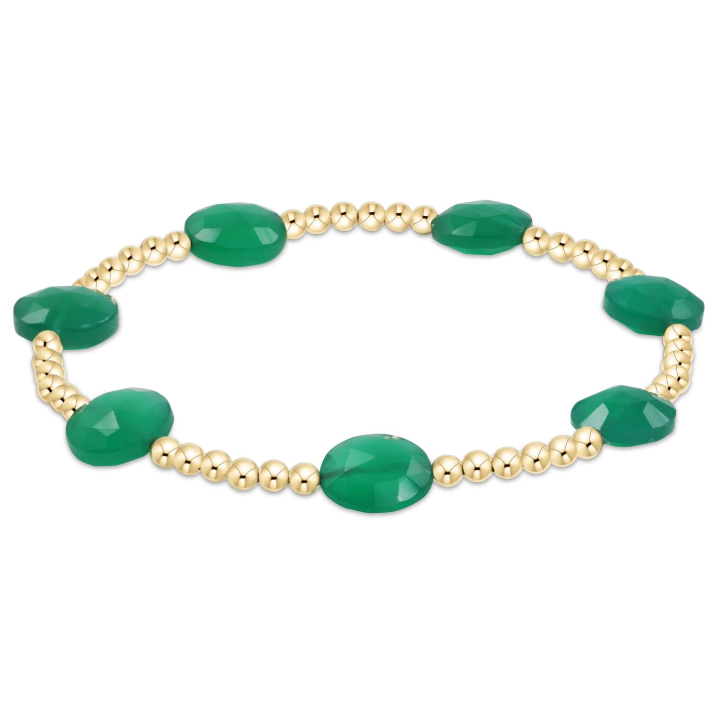 Enewton Admire Gold 3mm Bead Bracelet - Green Onyx - Eden Lifestyle