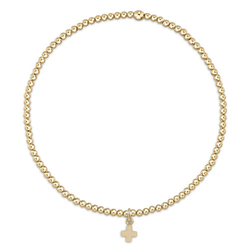 Enewton Classic Gold 2mm Bead Bracelet - Signature Cross Gold Charm - Eden Lifestyle