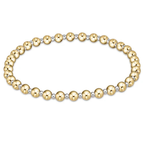 Enewton Classic Grateful Pattern 4mm Bead Bracelet - Mixed Metal - Eden Lifestyle