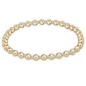 Enewton Classic Grateful Pattern 4mm Bead Bracelet - Mixed Metal - Eden Lifestyle