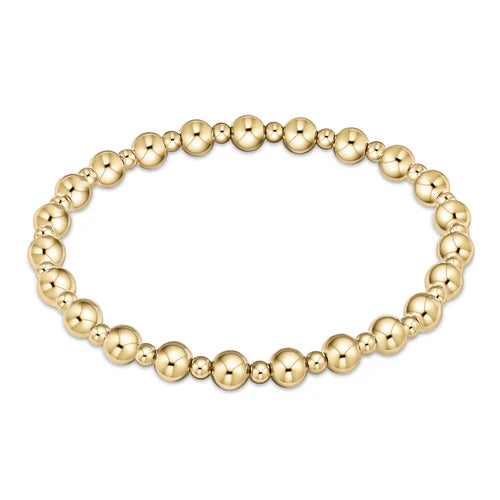 Enewton Classic Grateful Pattern 5mm Bead Bracelet - Gold - Eden Lifestyle
