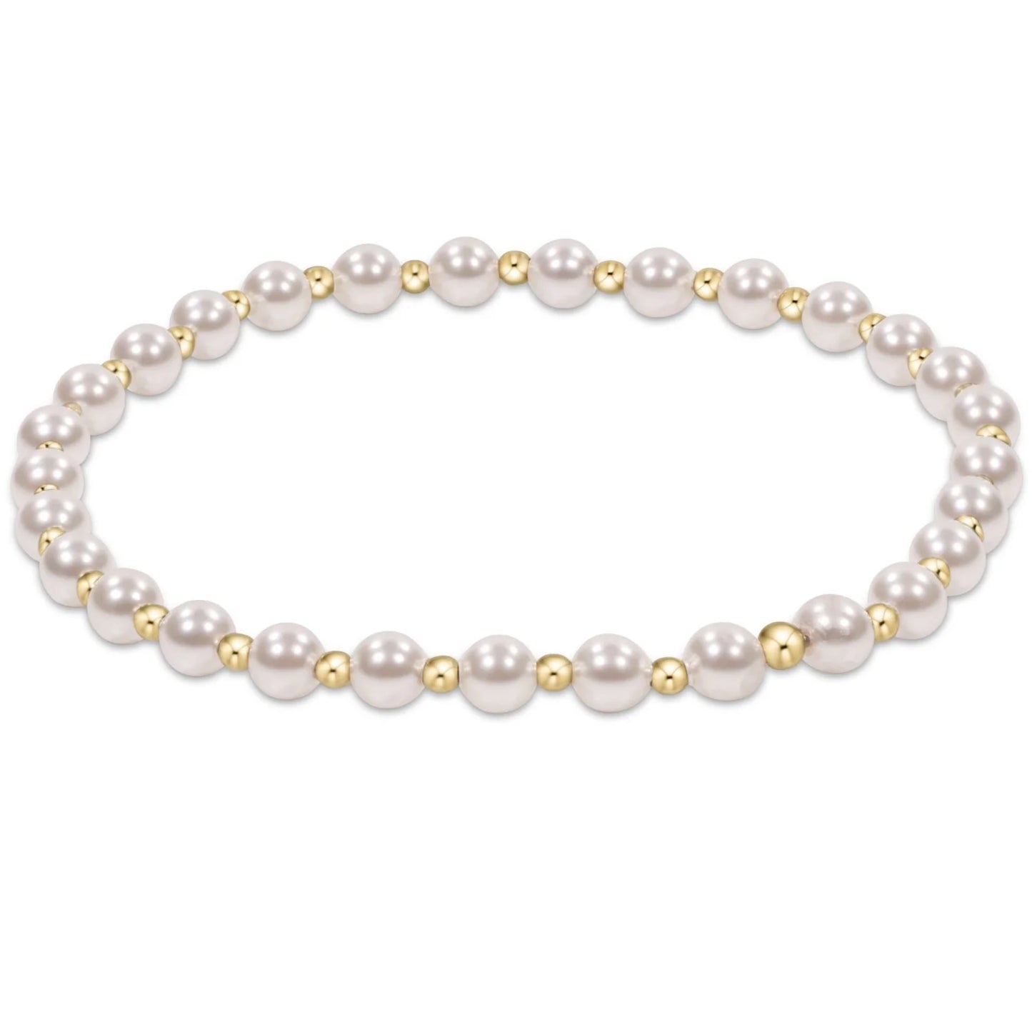 Enewton Classic Grateful Pattern 5mm Bead Bracelet - Pearl - Eden Lifestyle
