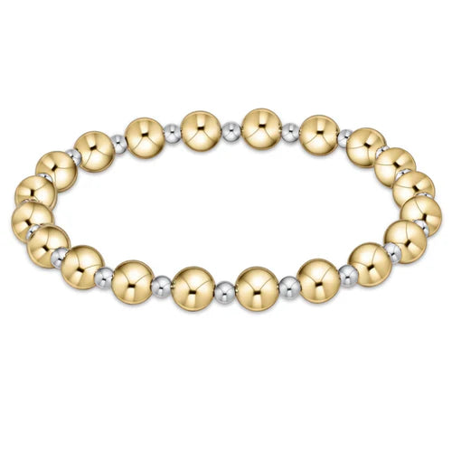 Enewton Classic Grateful Pattern 6mm Bead Bracelet - Mixed Metal - Eden Lifestyle