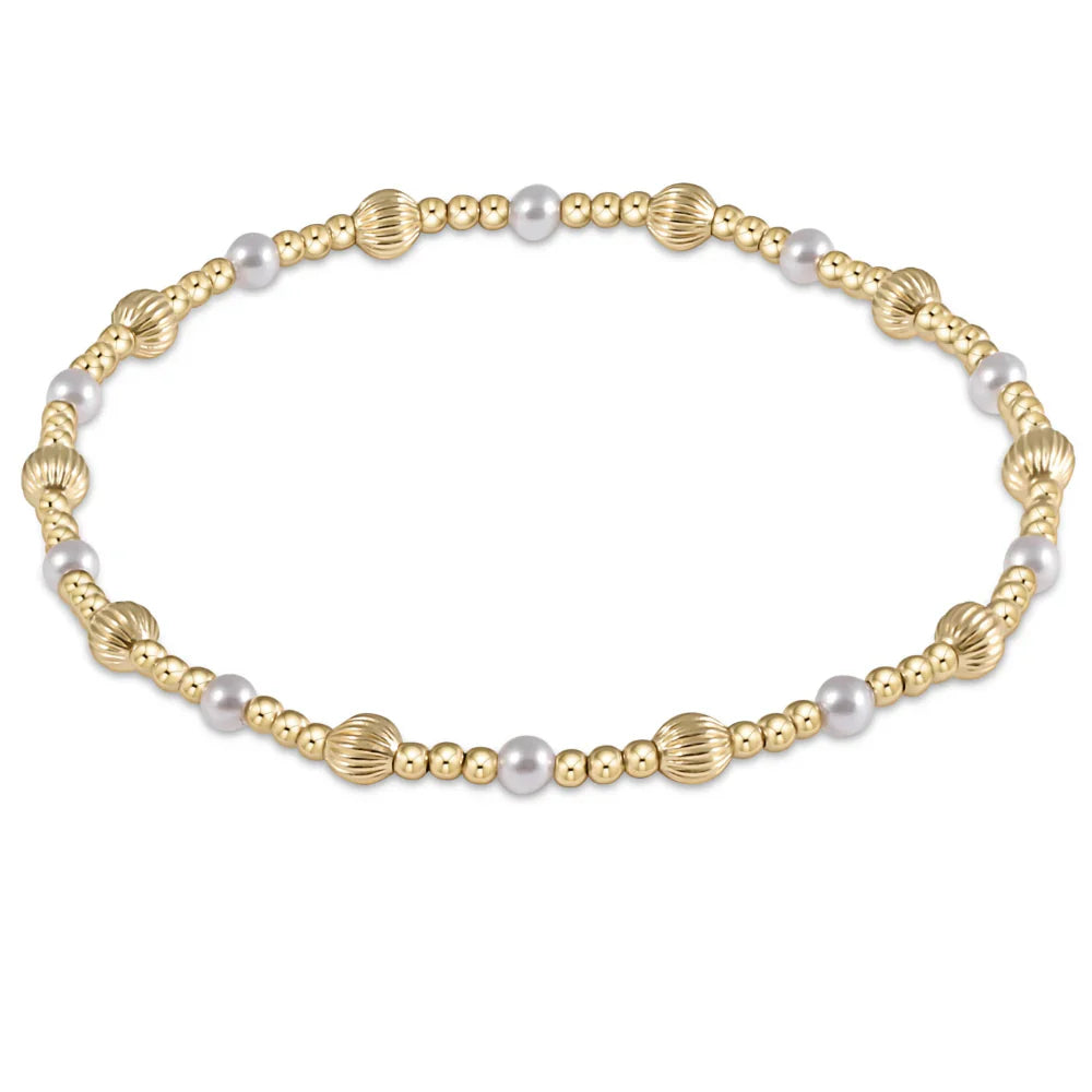 Enewton Dignity Sincerity Pattern 4mm Bead Bracelet - Pearl - Eden Lifestyle
