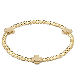 Enewton Egirl Signature Cross Gold Pattern 3mm Bead Bracelet - Gold - Eden Lifestyle