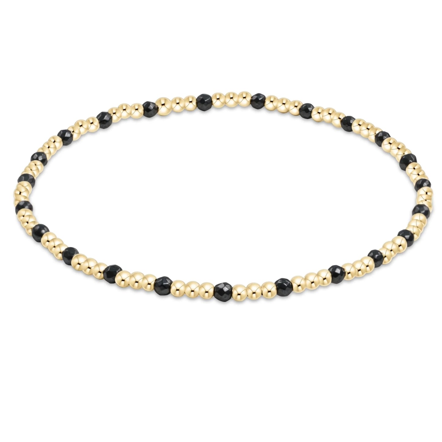 Enewton Gemstone Gold Sincerity Pattern 2mm Bead Bracelet - Faceted Hematite - Eden Lifestyle