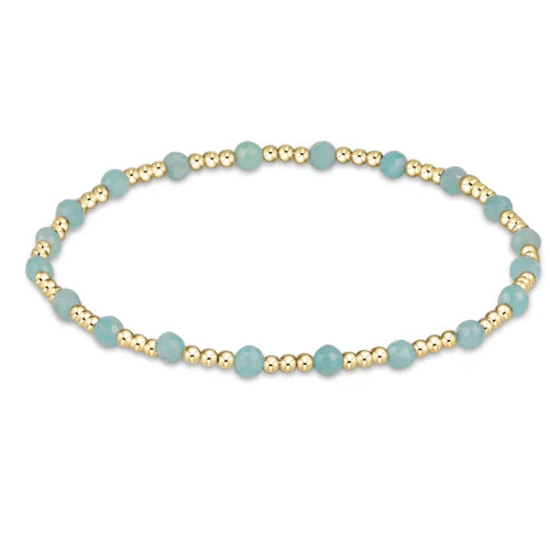 Enewton Gemstone Gold Sincerity Pattern 3mm Bead Bracelet - Amazonite - Eden Lifestyle