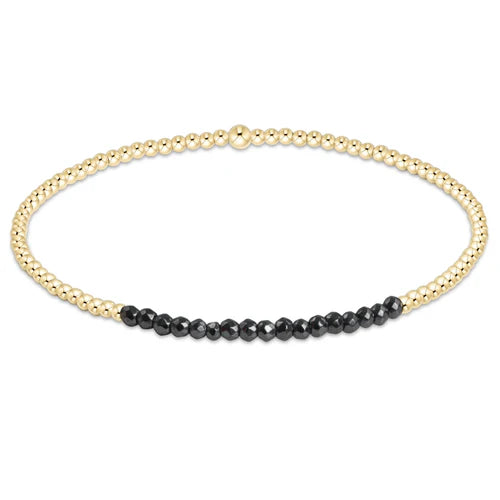 Enewton Gold Bliss 2mm Bead Bracelet - Faceted Hematite - Eden Lifestyle