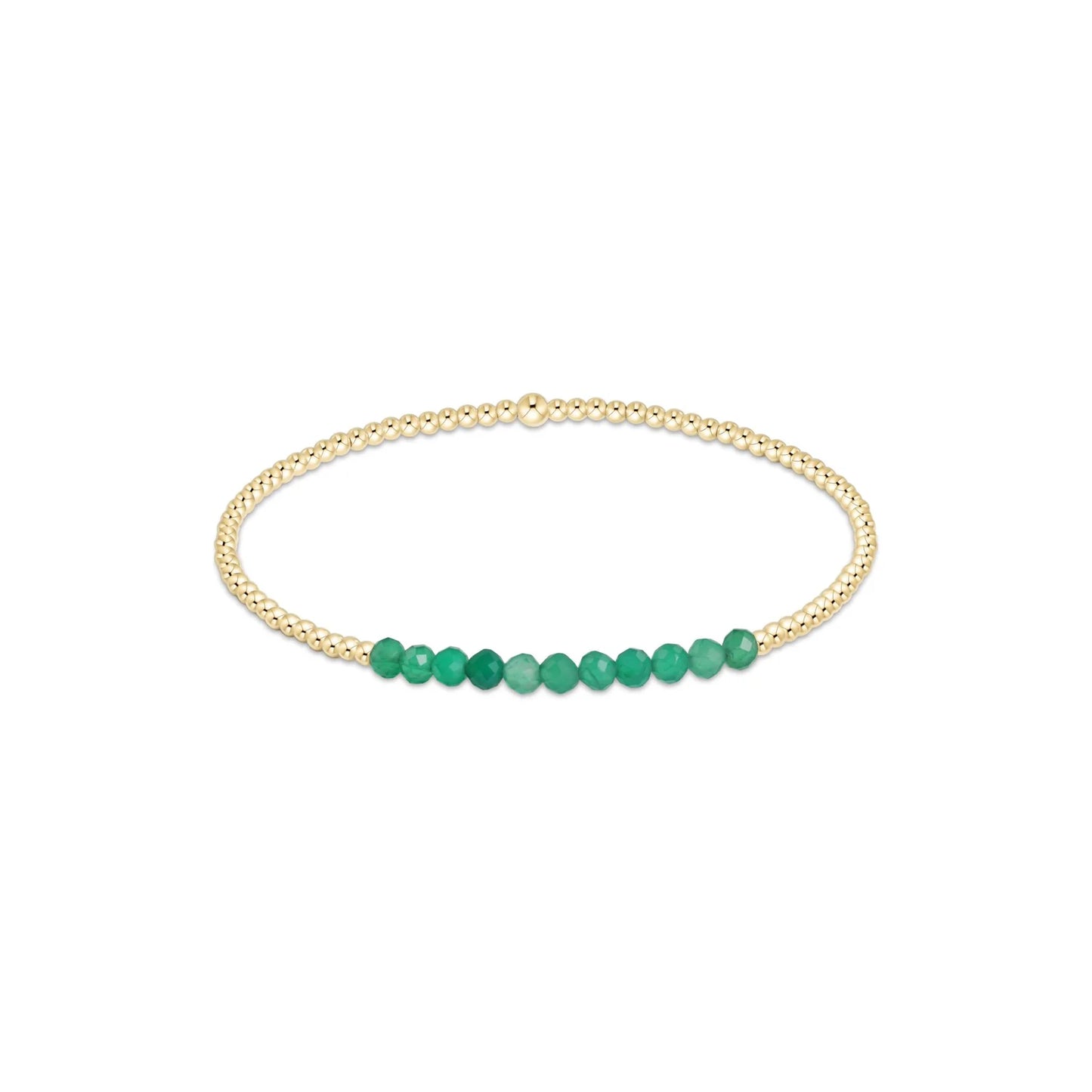 Enewton Gold Bliss 2mm Bead Bracelet - Green Onyx - Eden Lifestyle