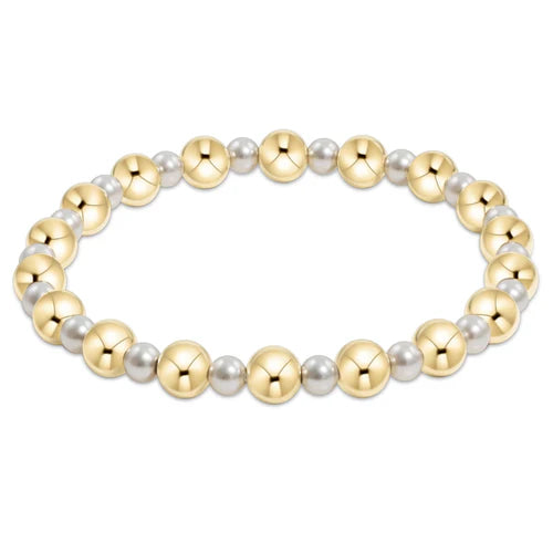 Enewton Pearl Grateful Pattern 4mm Bead Bracelet - 6mm Gold - Eden Lifestyle