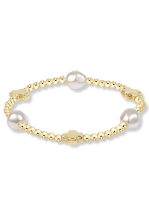 Enewton Signature Cross Admire Pearl Pattern 3mm Bead Bracelet - Gold - Eden Lifestyle