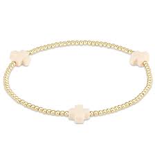 Enewton Signature Cross Gold Pattern 2mm Bead Bracelet - Eden Lifestyle