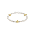 Enewton Signature Cross Pearl Pattern 4mm Bead Bracelet - Gold - Eden Lifestyle