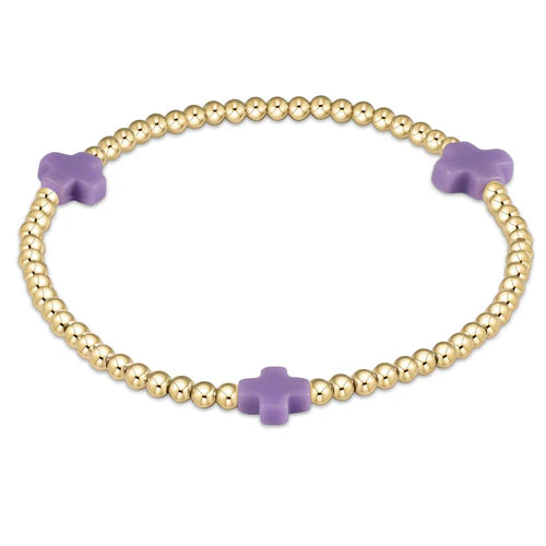 Enewton Egirl Signature Cross Gold Pattern 3mm Bead Bracelet - Eden Lifestyle