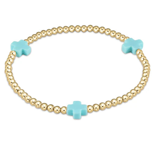 Enewton Egirl Signature Cross Gold Pattern 3mm Bead Bracelet - Eden Lifestyle