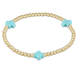 Enewton Egirl Signature Cross Gold Pattern 3mm Bead Bracelet - Eden Lifestyle
