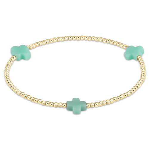 Enewton Signature Cross Gold Pattern 2mm Bead Bracelet - Eden Lifestyle