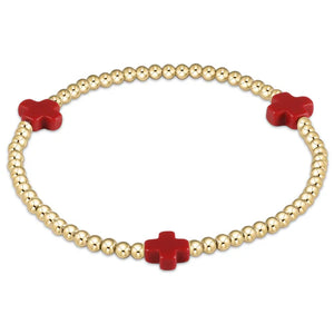 Enewton Signature Cross Gold Pattern 3mm Bead Bracelet - Eden Lifestyle