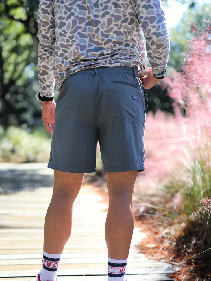 Everyday Shorts - River Rock Grey - Deer Camo Pockets - Eden Lifestyle