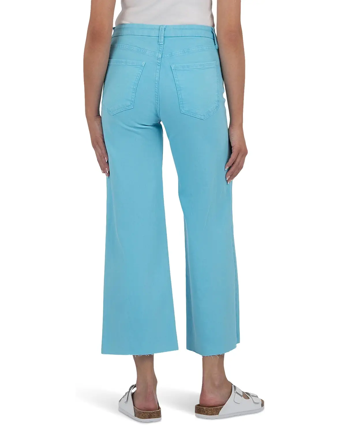 Meg High Rise Fab Ab Wide Leg Capri Blue - Eden Lifestyle