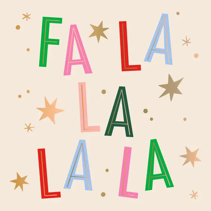Fa La La Cocktail Napkins - Foil - 20ct - Eden Lifestyle