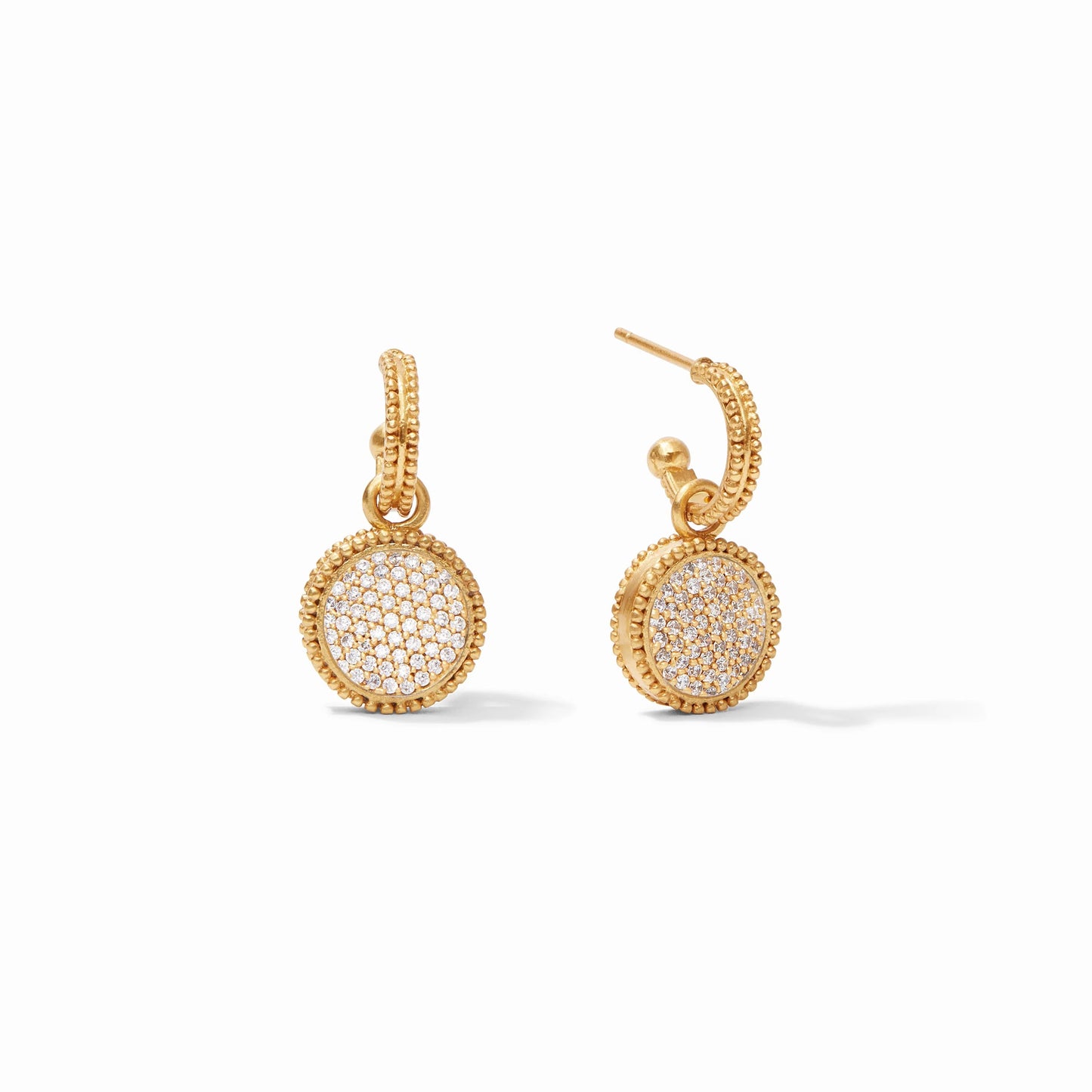 Fleur-de-Lis Hoop & Charm Earring Pavé Cubic Zirconia - Eden Lifestyle