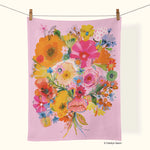 Floral Blush Cotton Tea Towel - Eden Lifestyle