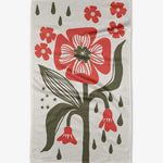 Flower Stamp Kitchen Tea Towel - Eden Lifestyle