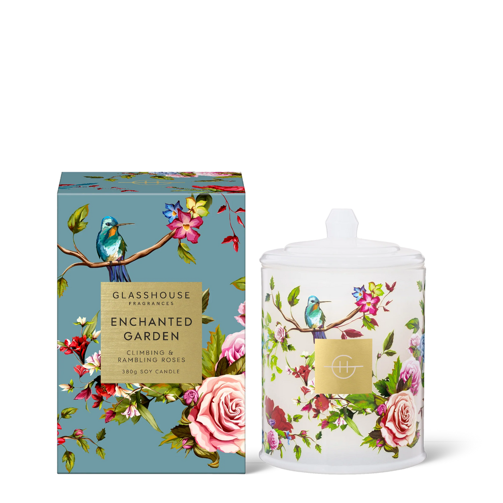 Glasshouse Fragrances - Enchanted Garden 13.4 oz. Triple Scented Candle - Eden Lifestyle