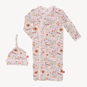 Garden of Dreams Modal Magnetic Cozy Sleeper Gown + Hat Set - Eden Lifestyle