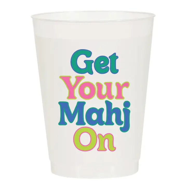 Get Your Mahj On Frosted Cups - Mahjong - Eden Lifestyle