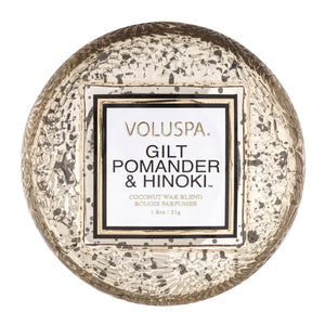 Voluspa - Gilt Pomander & Hinoki - Macaron Candle - Eden Lifestyle