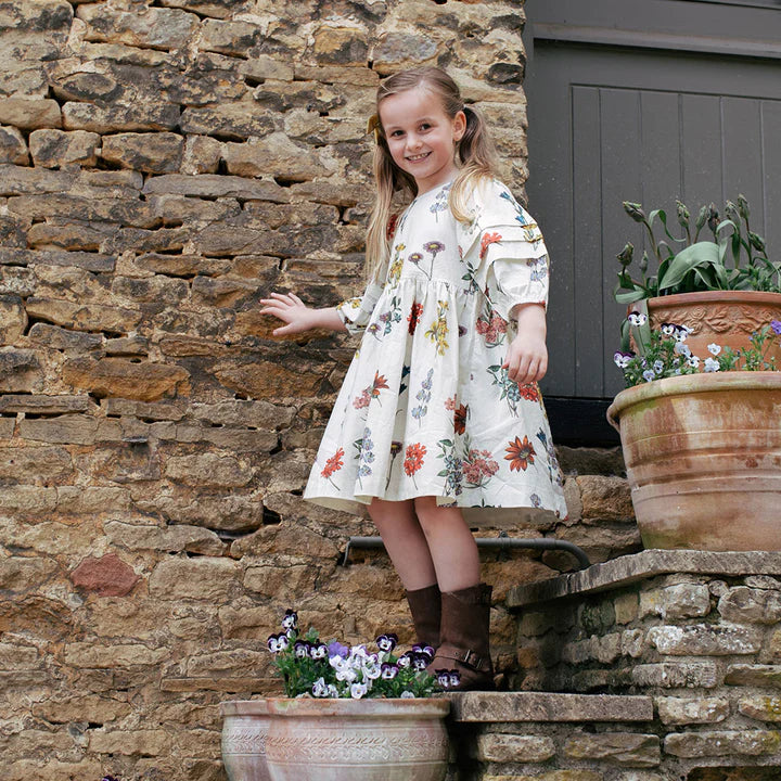 Girls Brooke Dress - Notebook Botanical - Eden Lifestyle