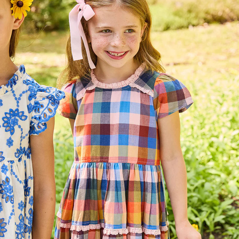 Girls Charlie Dress - Technicolor Check - Eden Lifestyle