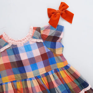 Girls Charlie Dress - Technicolor Check - Eden Lifestyle