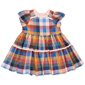 Girls Charlie Dress - Technicolor Check - Eden Lifestyle