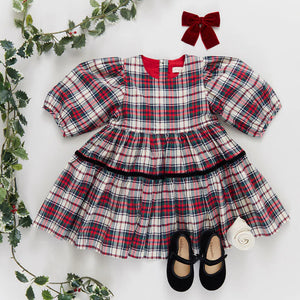 Girls Maribelle Dress - Holly Tartan - Eden Lifestyle