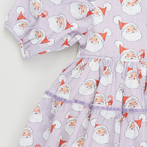 Girls Maribelle Dress - Lavender Santas - Eden Lifestyle